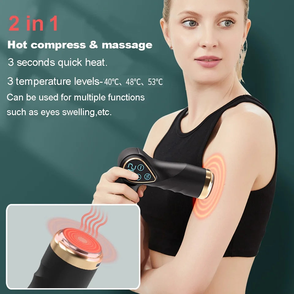 LCD Screen Electric Deep Facial Booster Percussion Muscle Mini Massage Gun