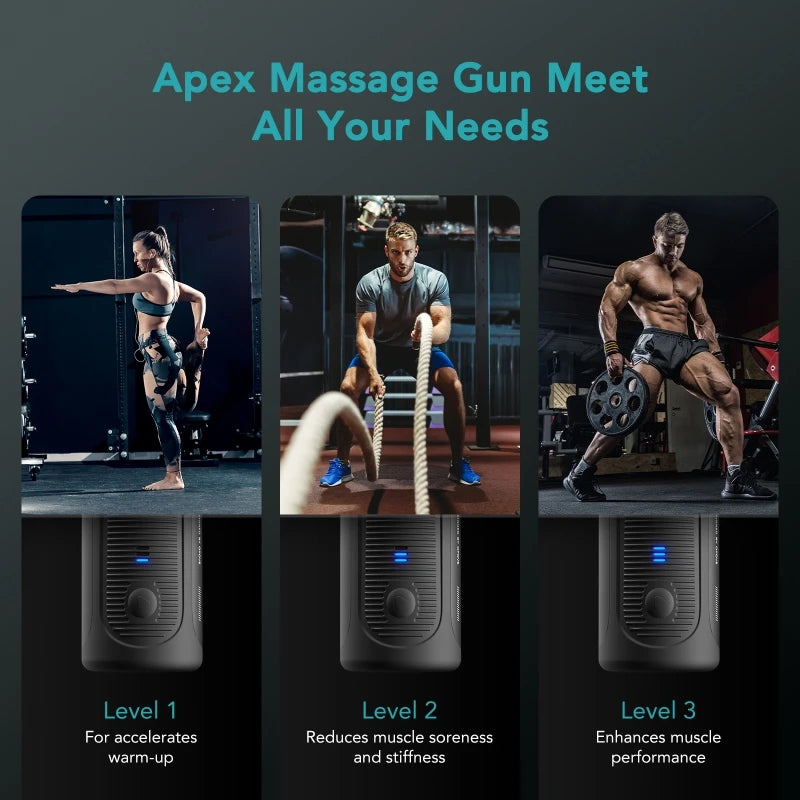 OPOVE Apex Massage Gun Professional Fascia Gun for Athletes Workout Pain Relief Recovery Relaxation Fitness Therapist Choice