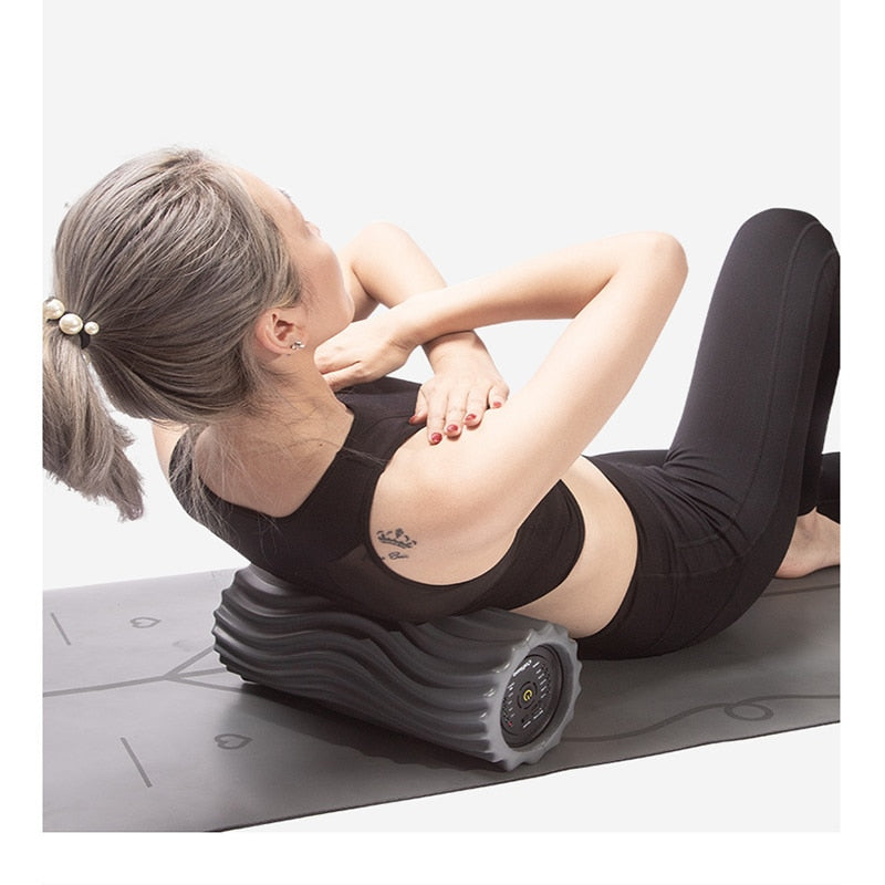 Vibrating Roller For Muscle Pain Relief. Relaxation, Recovery