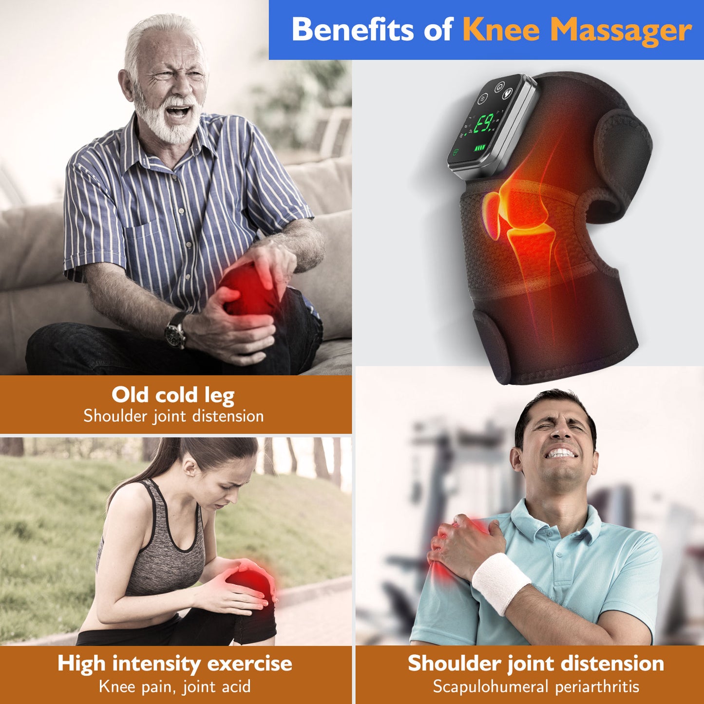 Heating Knee Massager for Pain Relief
